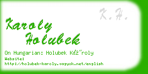 karoly holubek business card